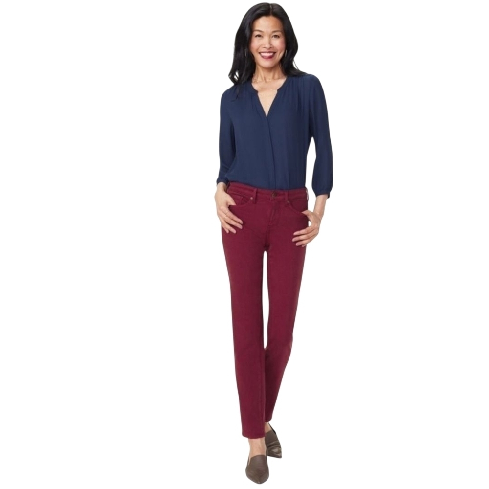 NYDJ Sheri Slim Jeans Red Size 2 - Picture 9 of 16
